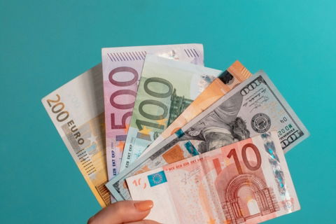 person holding fan of 100 us dollar bill